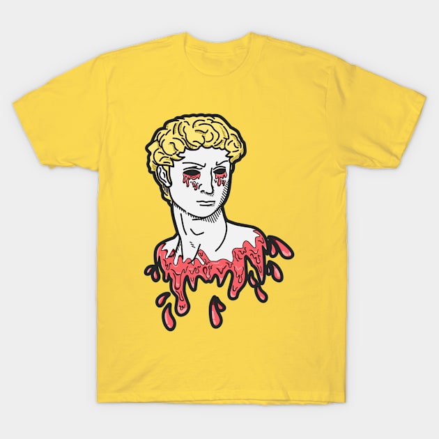 Slime David Statue T-Shirt by Vixie Hattori